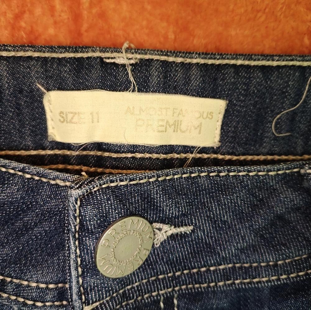 Almost Famous Blue Straight Leg Jeans Distressed Style